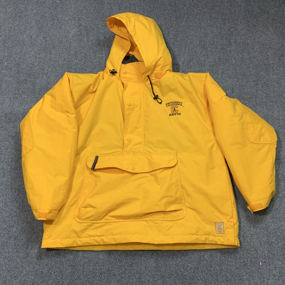 UC Davis Jacket Mens XL Yellow NCAA Gear For Sports Pullover Anorak Hooded